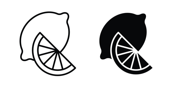 Lemon icon graphics, editable stroke linear icon, eps 10