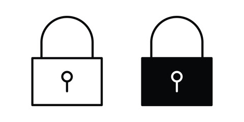Lock icon graphics, editable stroke linear icon, eps 10 © Fati