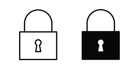 Lock icon graphics, editable stroke linear icon, eps 10 © Fati