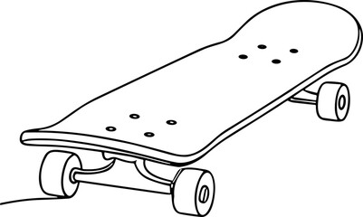 Hand-drawn skateboard illustration, vector graphic, white background © Isuzu
