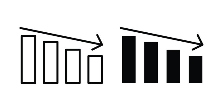 Loss Chart Icon graphics, editable stroke linear icon, eps 10