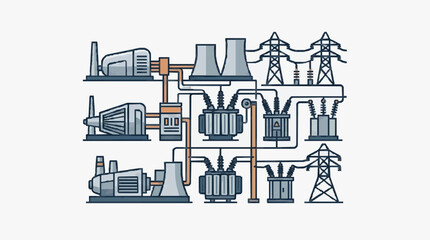 Obraz premium Energy Infrastructure Power Grid Network.