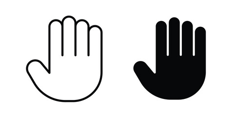Fototapeta premium Raised hand icon graphics, editable stroke linear icon, eps 10