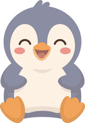 Fototapeta premium Cute Cartoon Penguin is sitting Illustration vector shape
