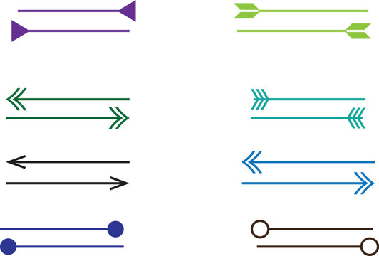 Diverse graphical arrowheads and line terminators in vector design Vector, illustration