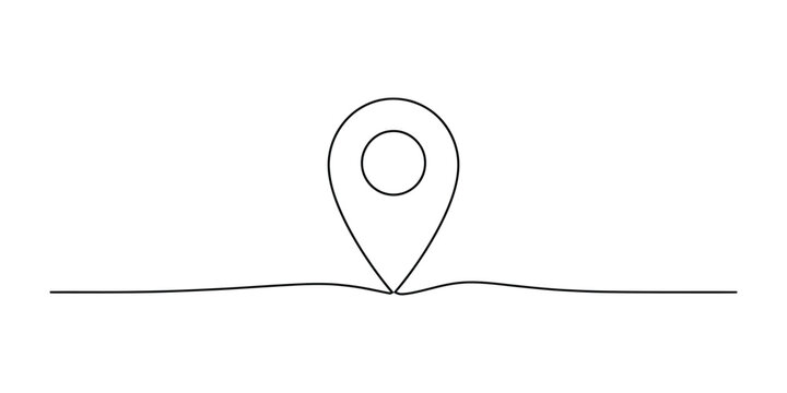 Minimal line art map location pin icon