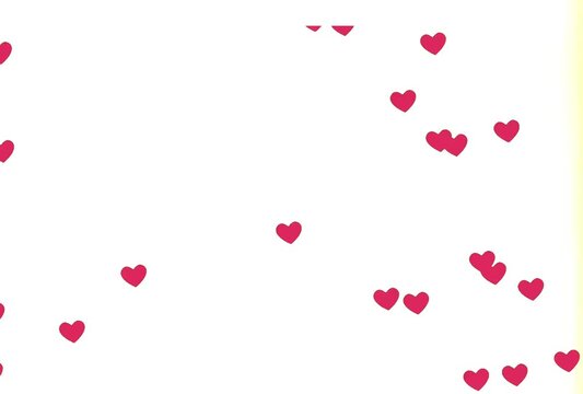 red hearts on white background