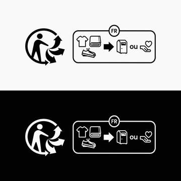 Triman recycling icon vector textile