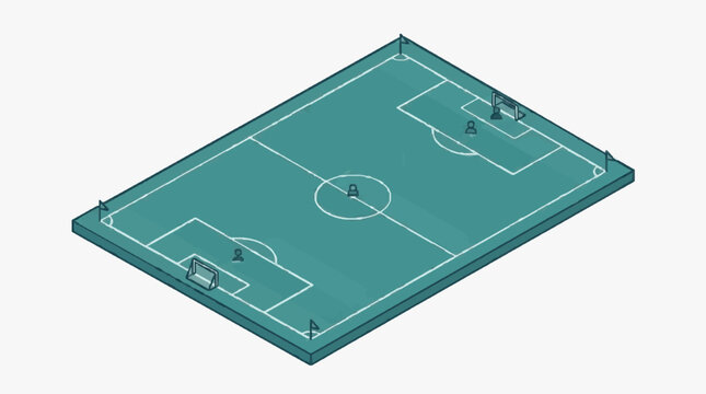 Football Pitch Digital Render.