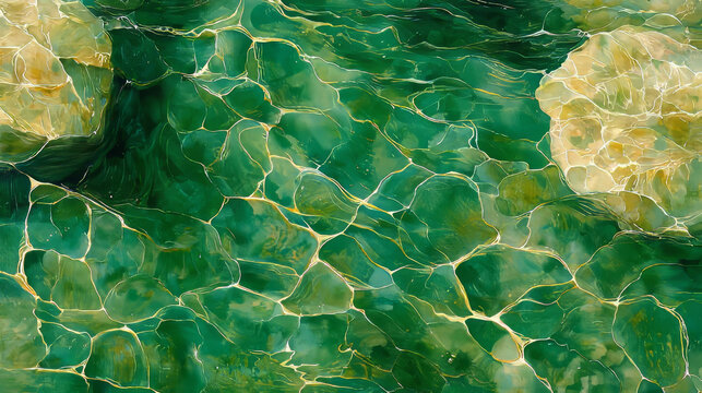 Abstract flowing pattern ripple water green yellow texture nature tranquil surface fluid movement reflection wave organic aquatic serene calm background art design decorative peaceful liquid