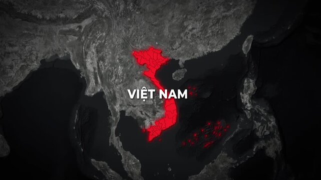 Geographical map of Vietnam based on the most accurate satellite imagery.