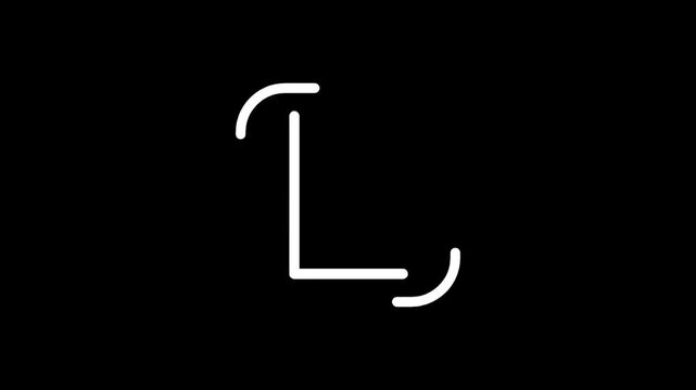 Minimalist white letter L shape on a stark black background, abstract design