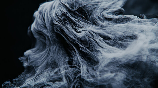 Abstract shapes resembling wind flow with long soft wisps swirling motion ethereal texture dark background dynamic movement mysterious atmosphere artistic energy fluid lines