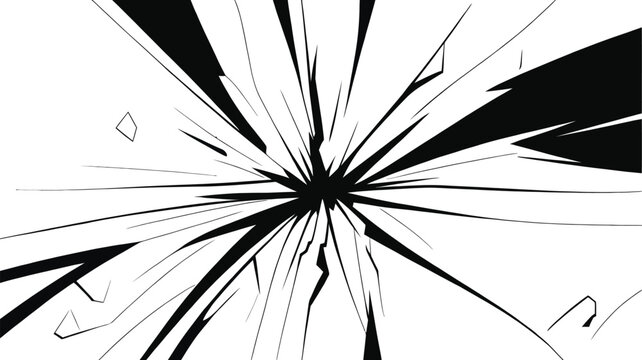 Dynamic anime impact burst, explosive manga motion effect with sharp energy streaks, comic style attack background, dramatic shockwave lines, transparent background vector design eps 10.
