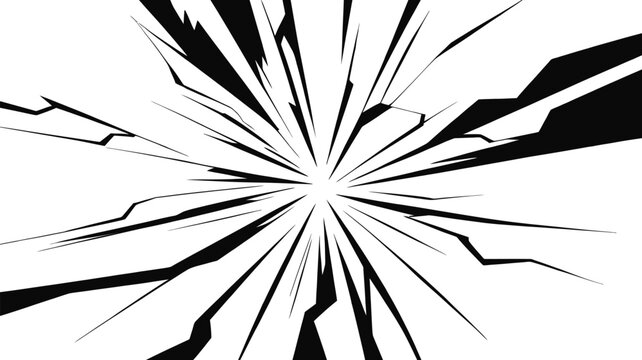 Dynamic anime impact burst, explosive manga motion effect with sharp energy streaks, comic style attack background, dramatic shockwave lines, transparent background vector design eps 10.