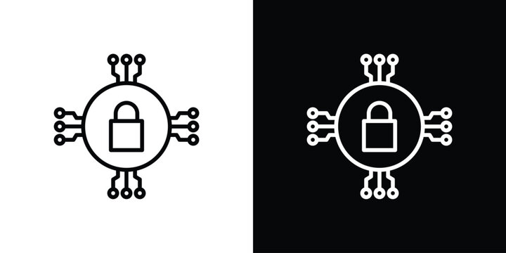 Cyber security icon design collection logo vector illustration