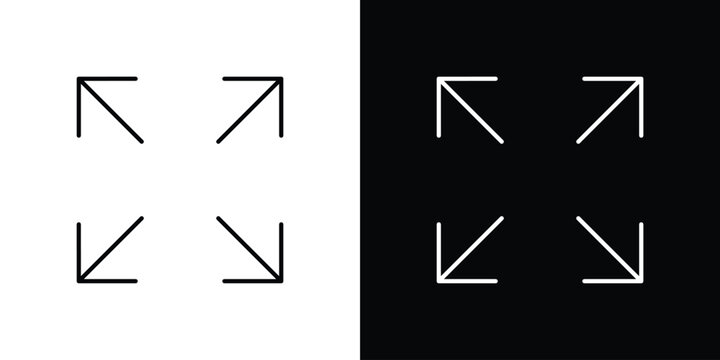 Expand arrows icon design collection logo vector illustration