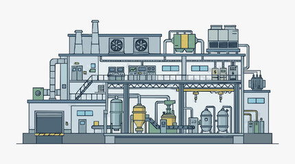 Obraz premium Industrial Chemical Processing Facility Interior.