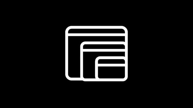 Stack of white credit cards on a black background, minimalist icon design