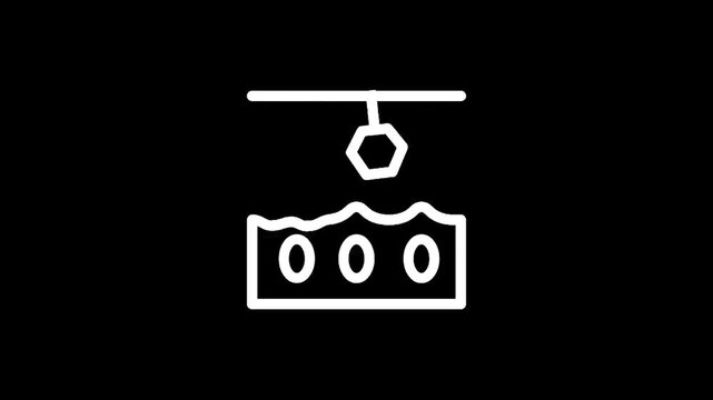 3D printing process with molten material and hexagonal nozzle creating objects