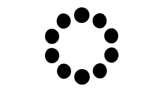 Simple Black Circular Loading Spinner Animation Icon on White Background