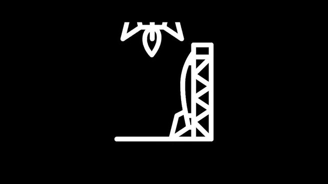 Iconic rocket launchpad with a rocket poised for liftoff against a dark background
