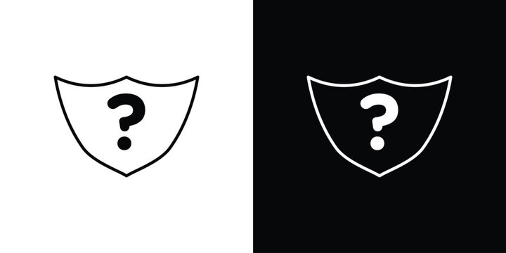 Shield interrogation icon design collection logo vector illustration
