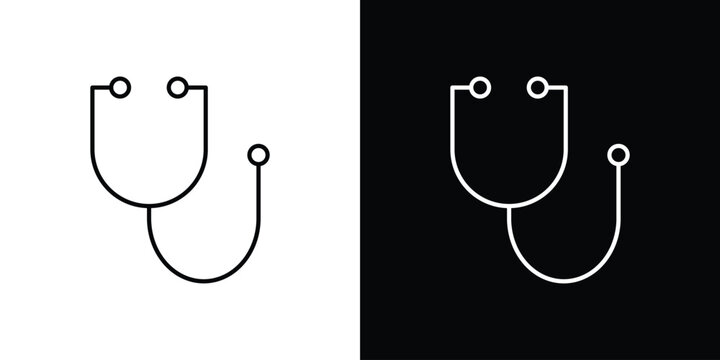 Stethoscope icon design collection logo vector illustration