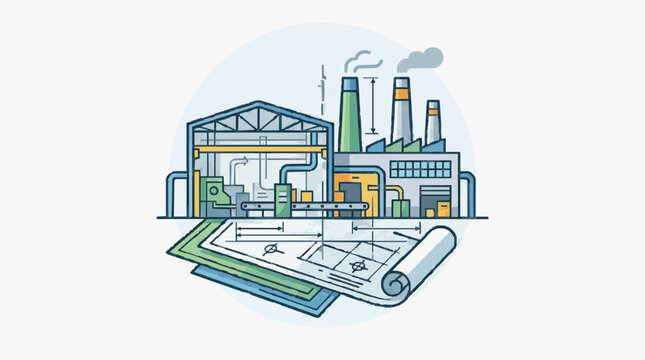 Industrial Facility Blueprint Design Concept.