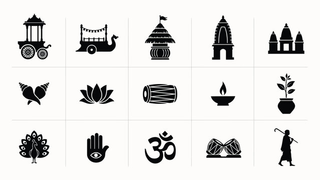 Collection of traditional indian cultural