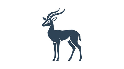 Fototapeta premium Majestic antelope silhouette with curved horns standing alert