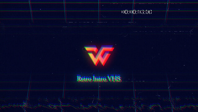 VHS Glitch Retro Logo Reveal &ndash; 80s Synthwave Neon Channel Intro