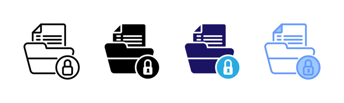 Document Security Icons, Multi Style Icon Set