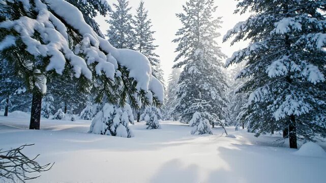 幻想的に降り積もる雪が彩る静かな冬景色