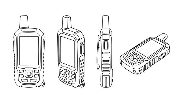 Mobile phone handsets and keypad devices arranged in a retro technology collection set collection