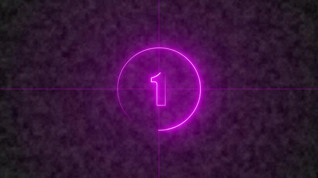 Neon green 1-second cinematic countdown timer with crosshair lines