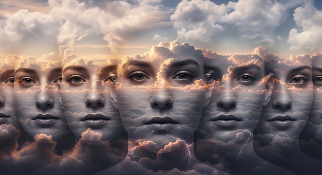 Close up of a persons face with intense expression.