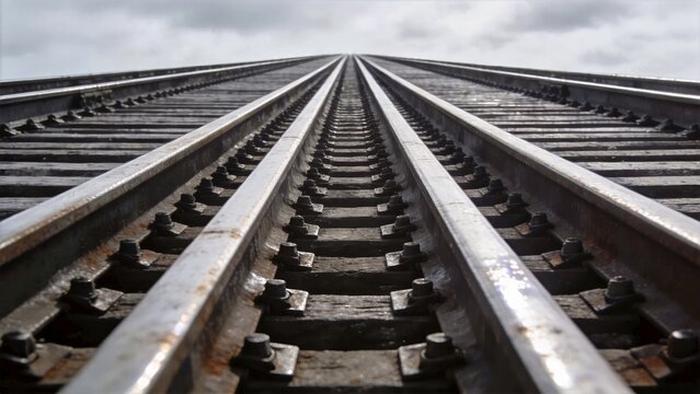 Railway Tracks Perspective Point Infinite Lines

