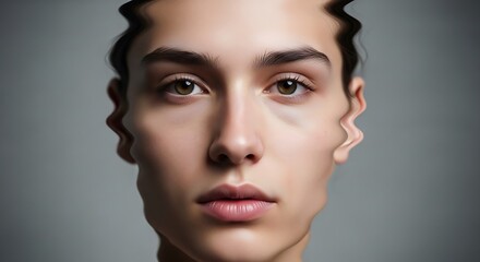 Fototapeta premium Close up portrait of a young man with intense gaze.