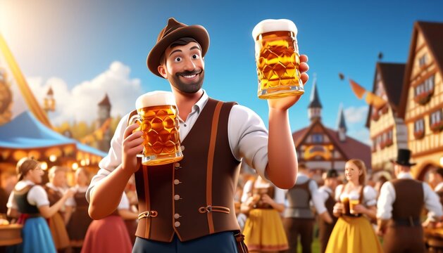 Oktoberfest Celebration With Beer