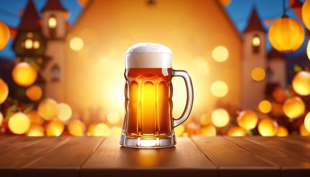 Beer Mug With Festive Lights
