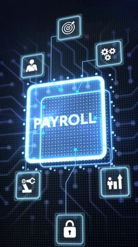 Payroll Business finance concept on virtual screen.