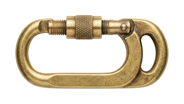 Brass carabiner png golden carabiner png metal carabiner png heavy carabiner isolated transparent background image