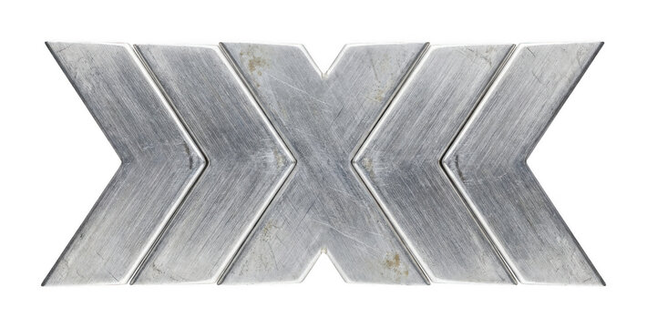 Brushed metal chevron png industrial steel arrow png heavy metal chevron png isolated transparent background image