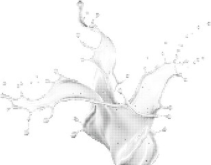 Obraz premium Monochrome abstract splash of liquid in halftone dot effect isolated on checkerboard background graphic illustration.