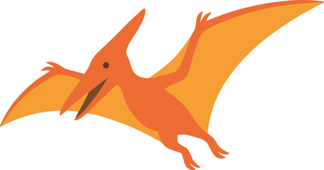 Cartoon Pterodactyl Flying - Cute Dinosaur Illustration © raplyy