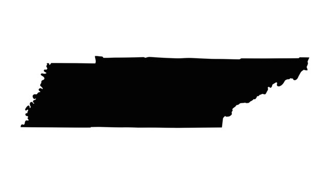 Tennessee state map silhouette on a white background