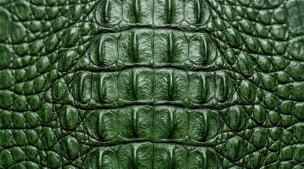 Fototapeta premium Luxury Green Crocodile Skin Texture Background Close Up Detailed Reptile Leather Pattern for Fashion Design and Premium Upholstery Projects