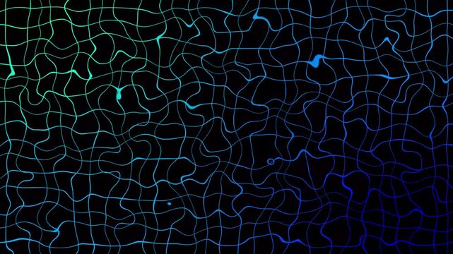 Abstract animated outline topographic contour map. Waving background with glowing effect. 4k.