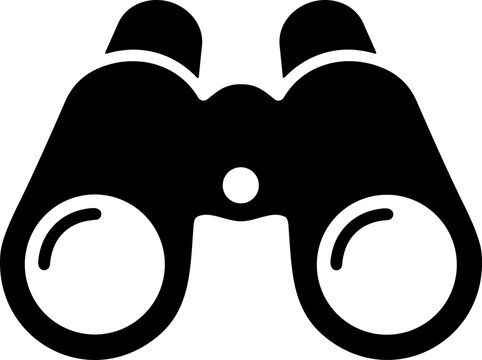 Black Binoculars Icon - Symbol for Vision, Exploration, and Discovery